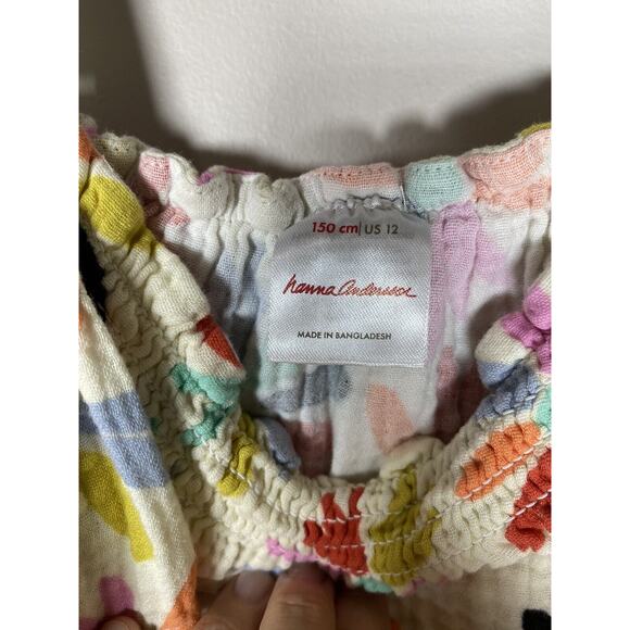 Hanna Andersson Tank Top Girls 12 Colorful Floral Ruffle Adjustable Straps Gauze - Picture 5 of 7